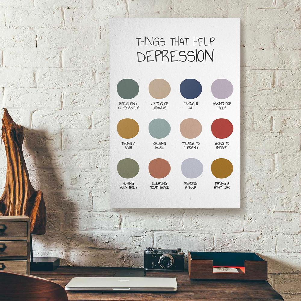 things that help depression social worker canvas prints wall art decor 4493