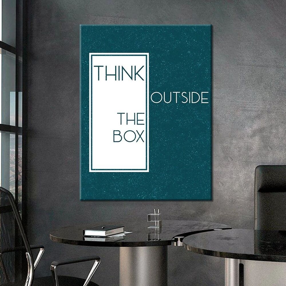 think outside the box motivational positive canvas print wall art decor 2302