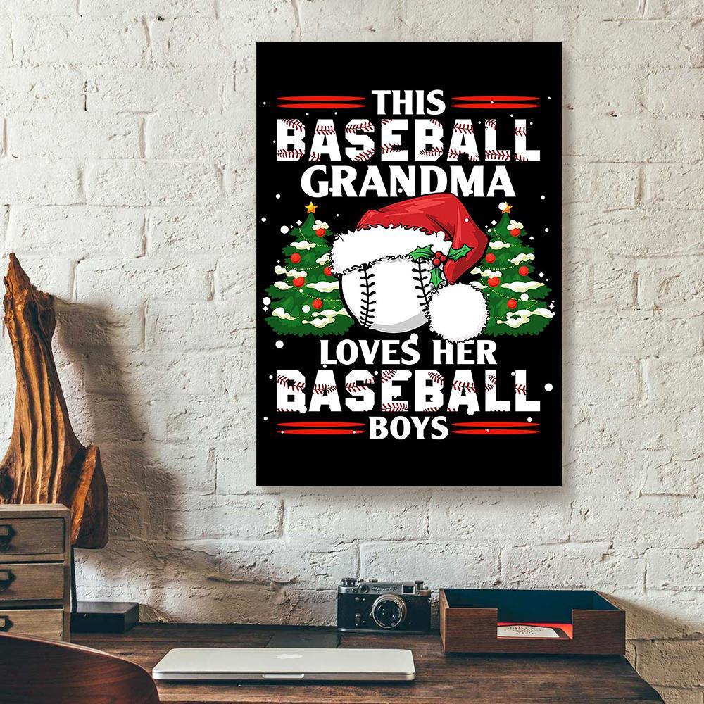 this baseball grandma loves her baseball boys canvas prints wall art decor 5310