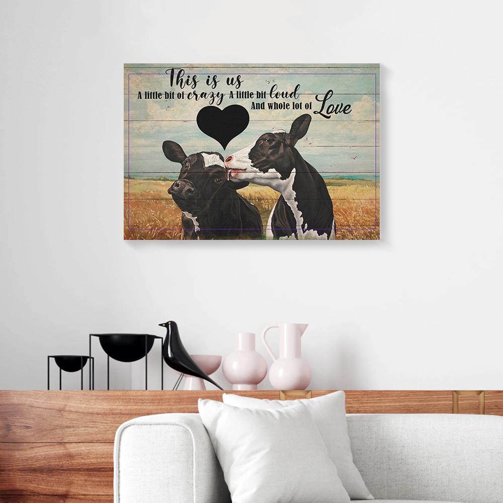this is us a little bit of crazy cow couples canvas prints wall art decor 2233