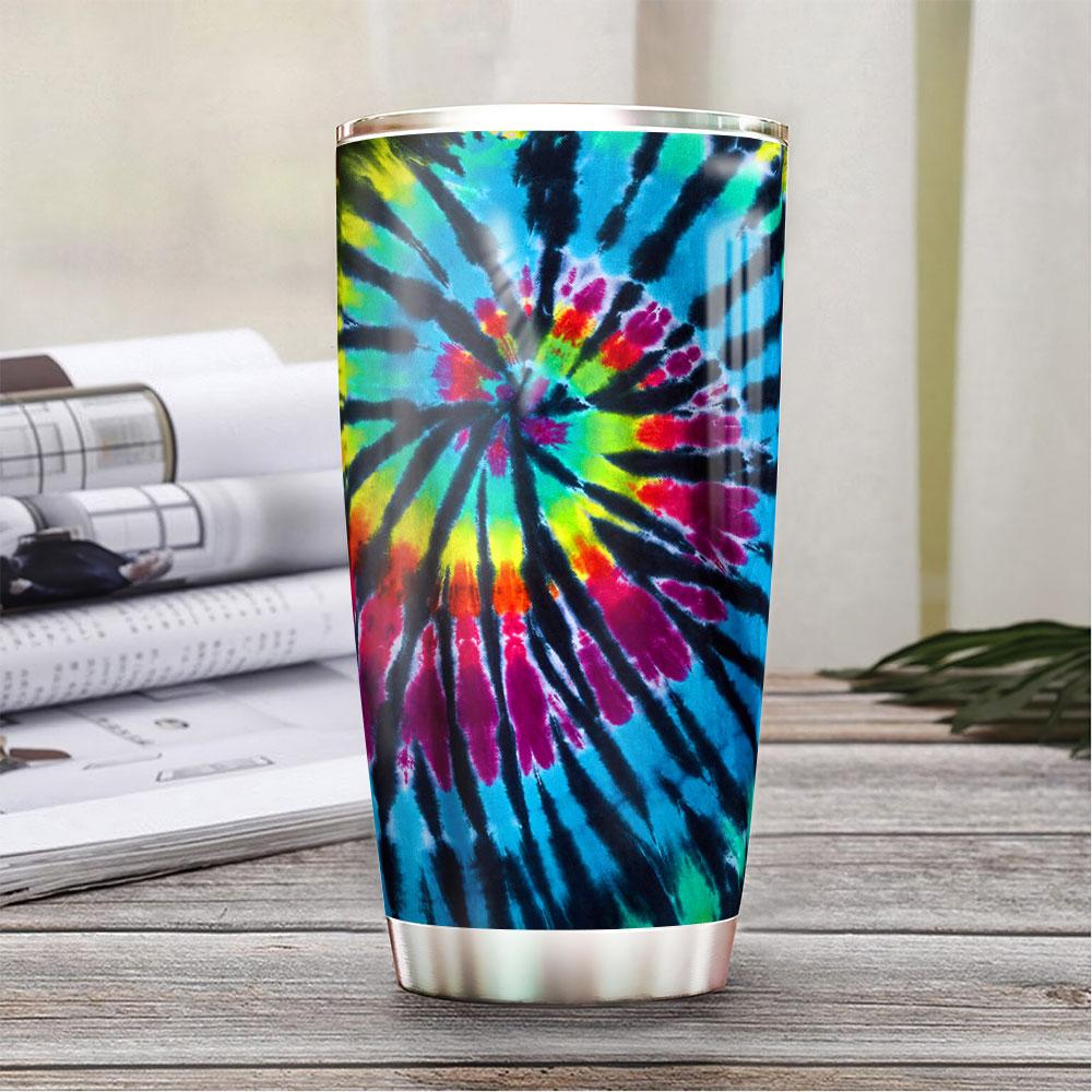 tie dye pattern tumbler hippie boho lover gift for you rainbow stainless steel tumbler 6736