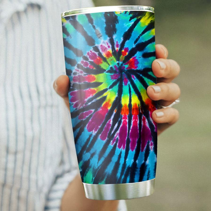 tie dye pattern tumbler hippie boho lover gift for you rainbow stainless steel tumbler 7886