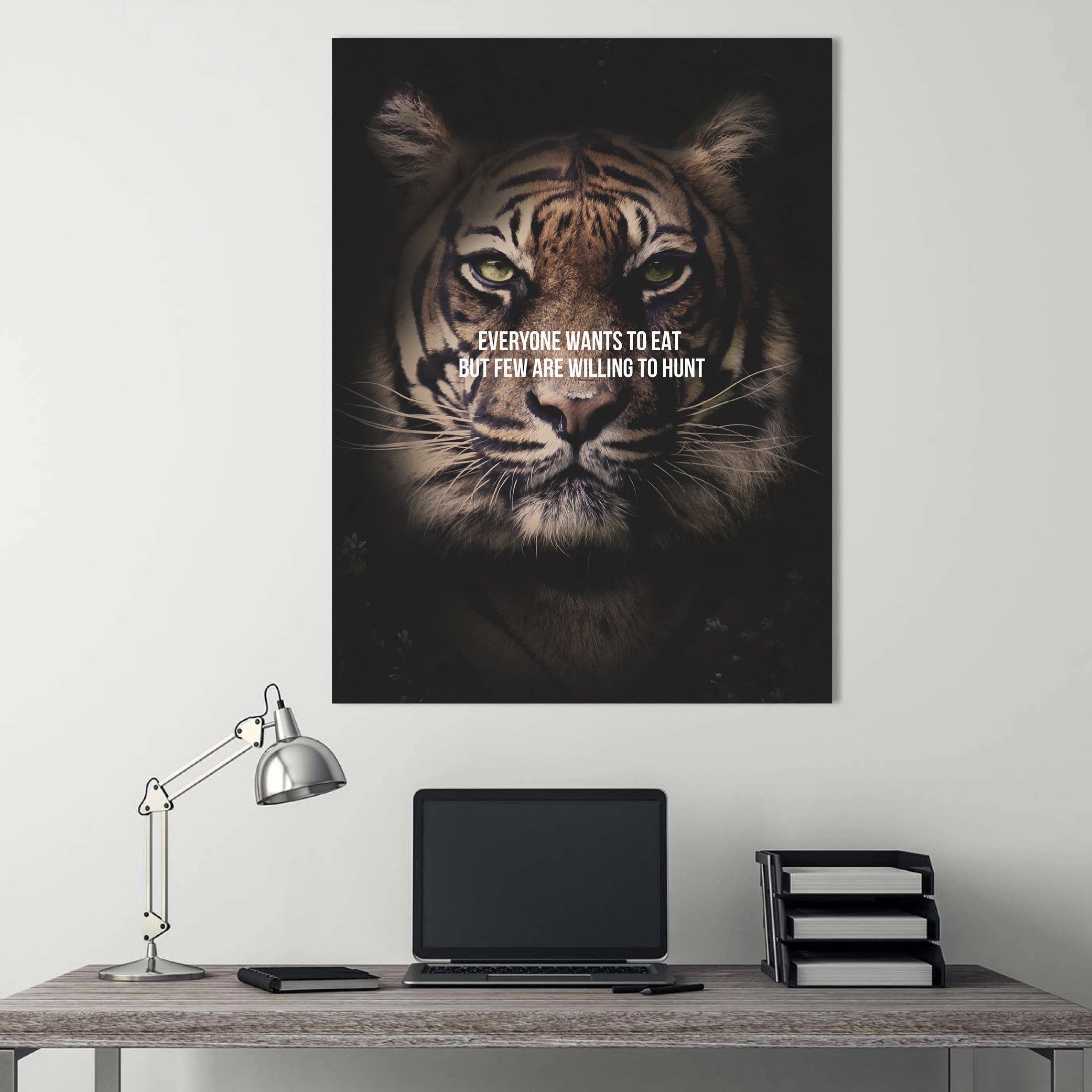 tiger hunt motivational positive canvas print wall art decor 5428