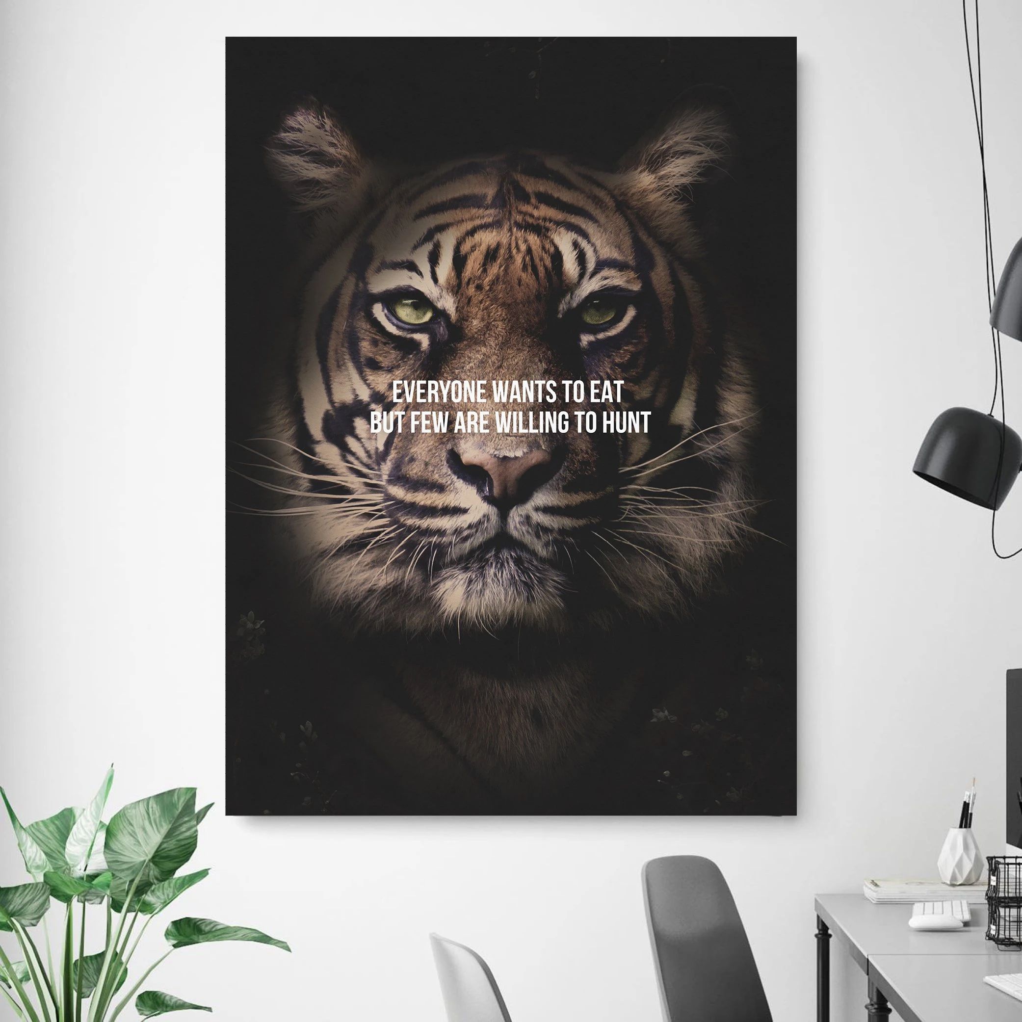 tiger hunt motivational positive canvas print wall art decor 5506