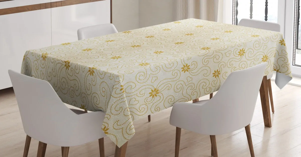tiny flowers curves 3d printed tablecloth table decor 2560
