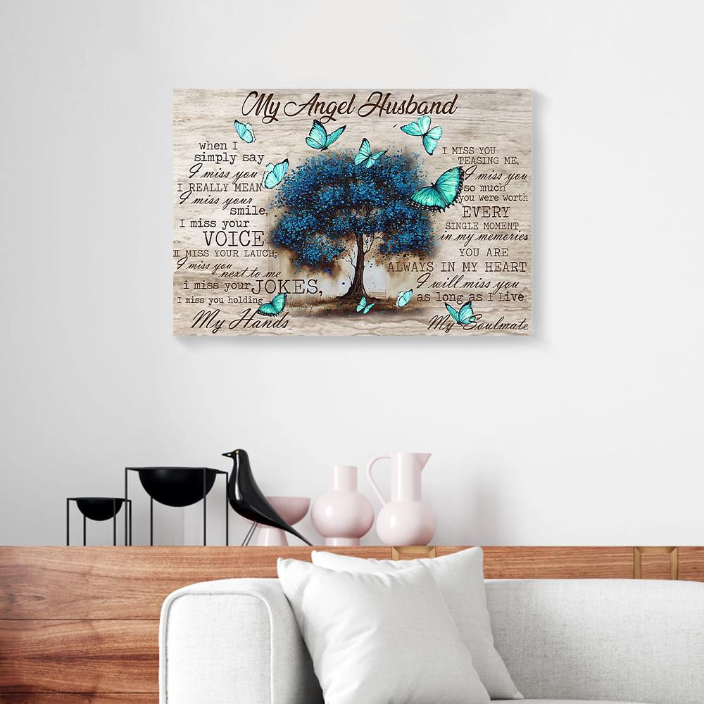 To Angel Husband In Heaven We'Re Together Again Butterfly Canvas Prints - Wall Art Decor to angel husband in heaven were together again butterfly canvas prints wall art decor 1898