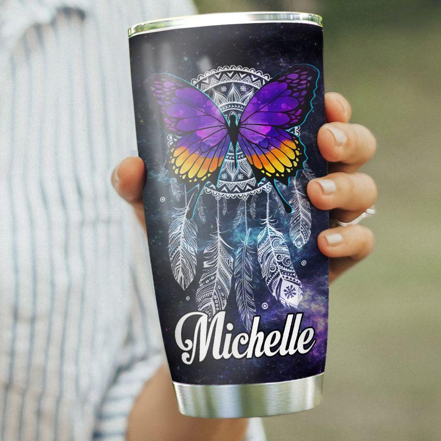to daughter butterfly personalized stainless steel tumbler 3541