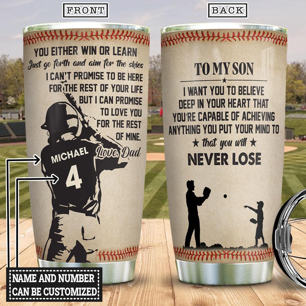 to my baseball son stainless steel tumbler 7956