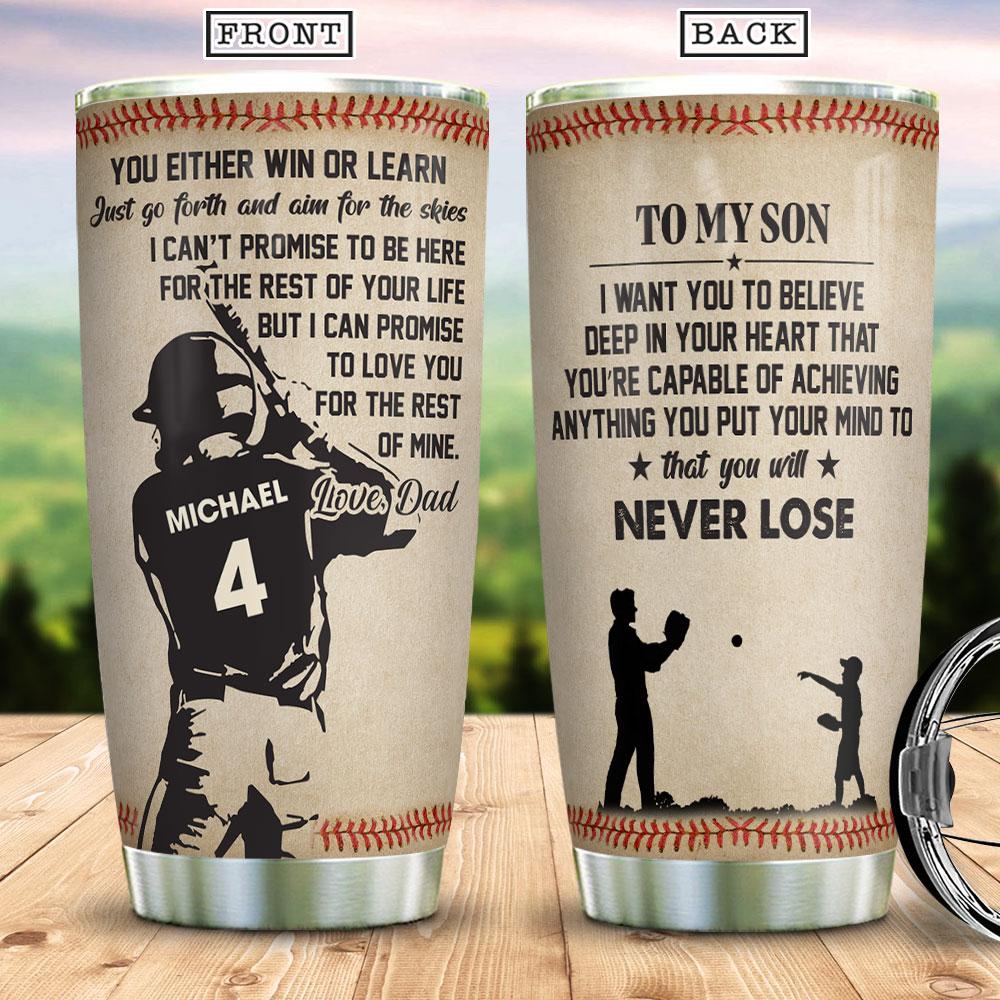 to my baseball son stainless steel tumbler 8024