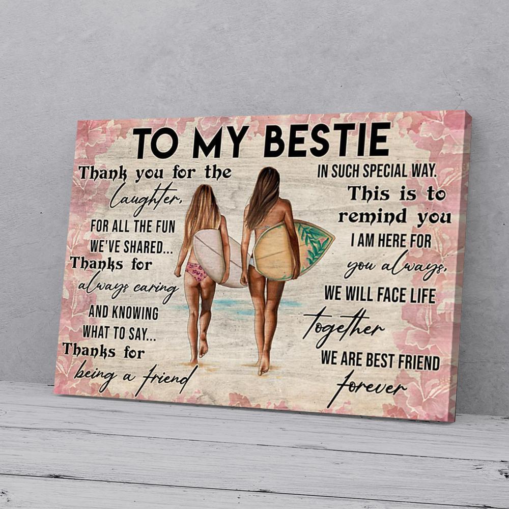 to my bestie surfing friend horizontal canvas prints wall art decor 5403