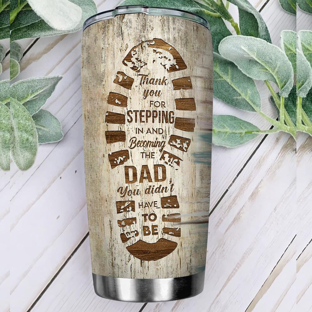 to my bonus dad from my heart stainless steel tumbler 5565