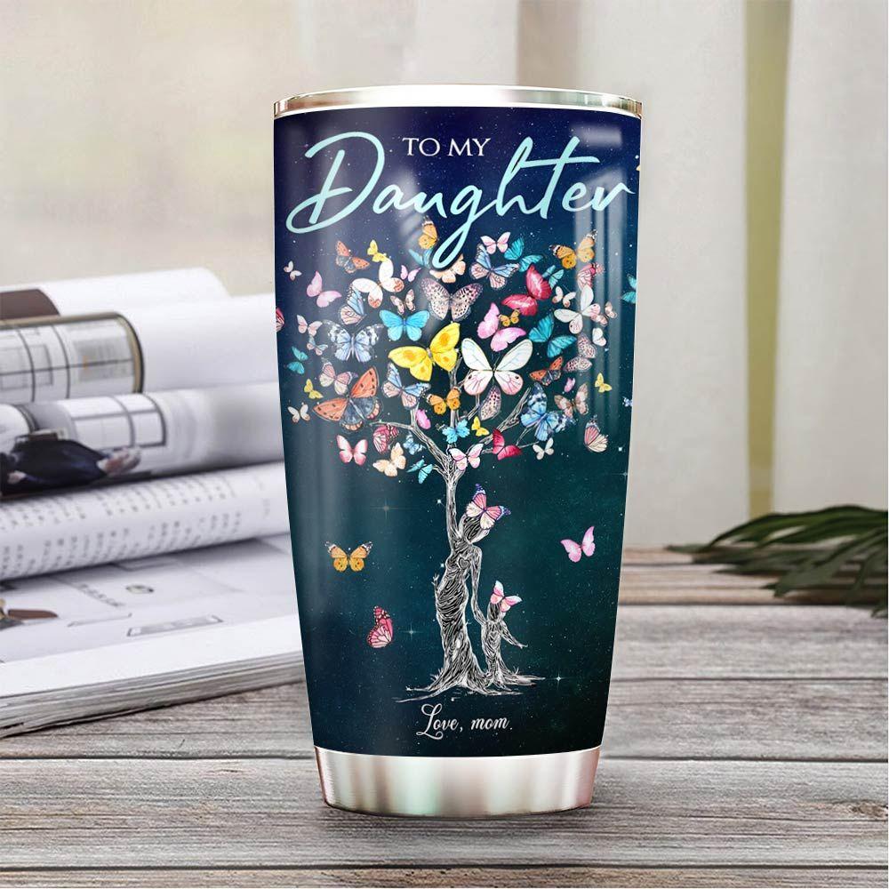 to my daughter butterfly stainless steel tumbler 3298