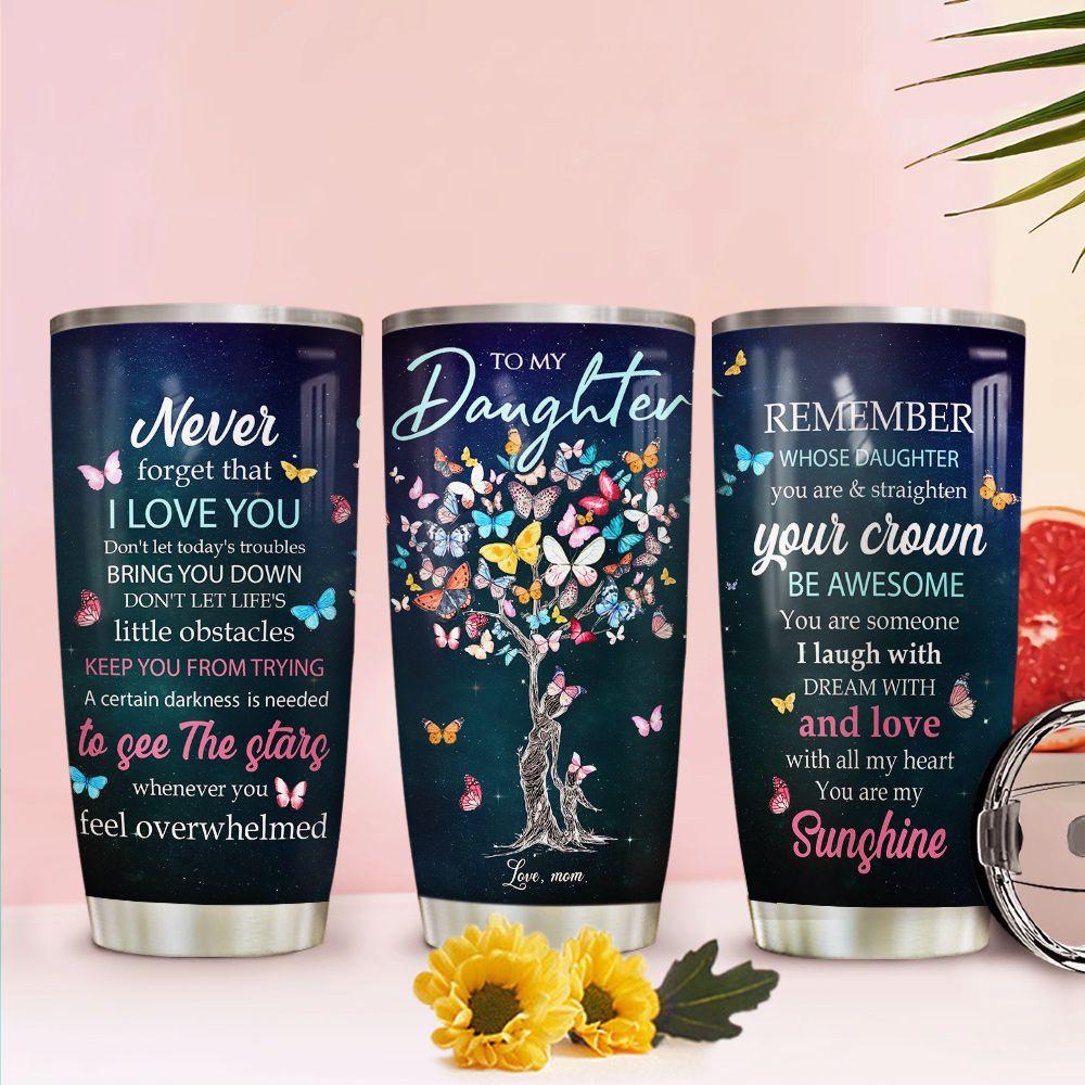 to my daughter butterfly stainless steel tumbler 7126