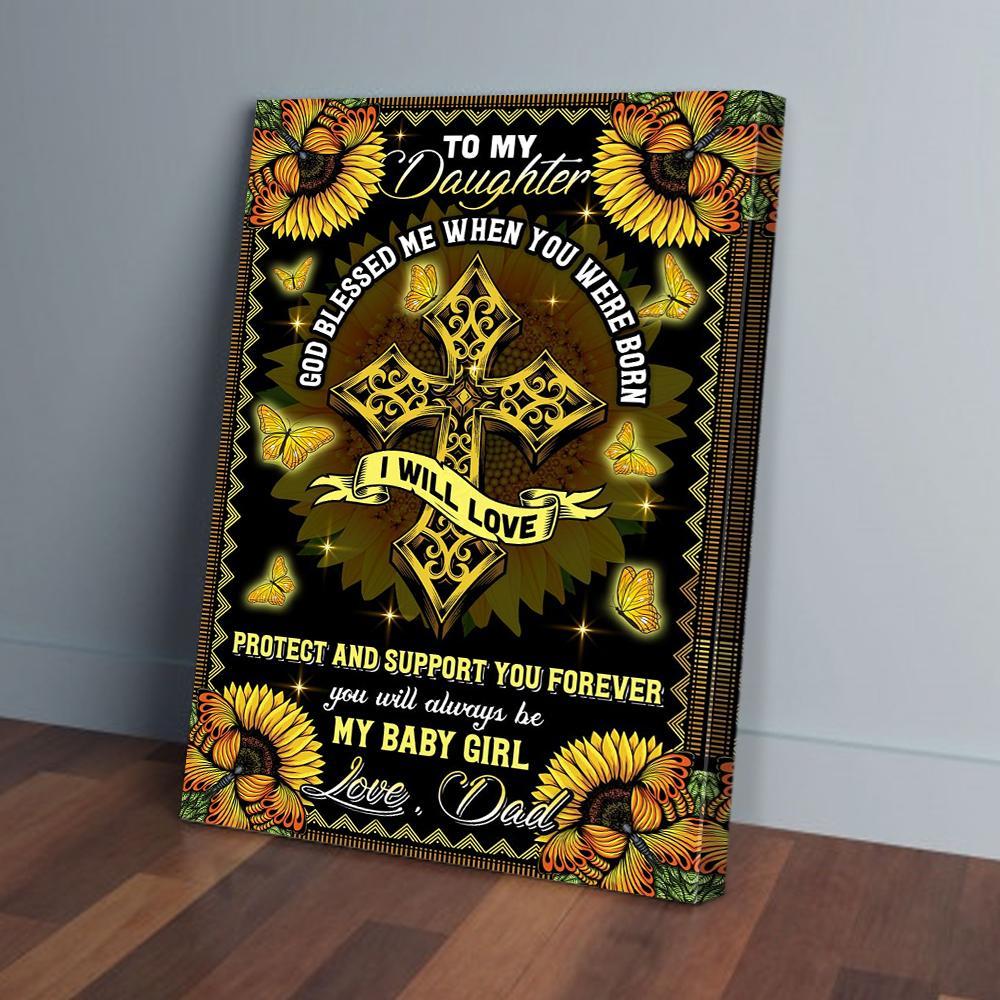 to my daughter dad butterfly canvas prints wall art decor 7991