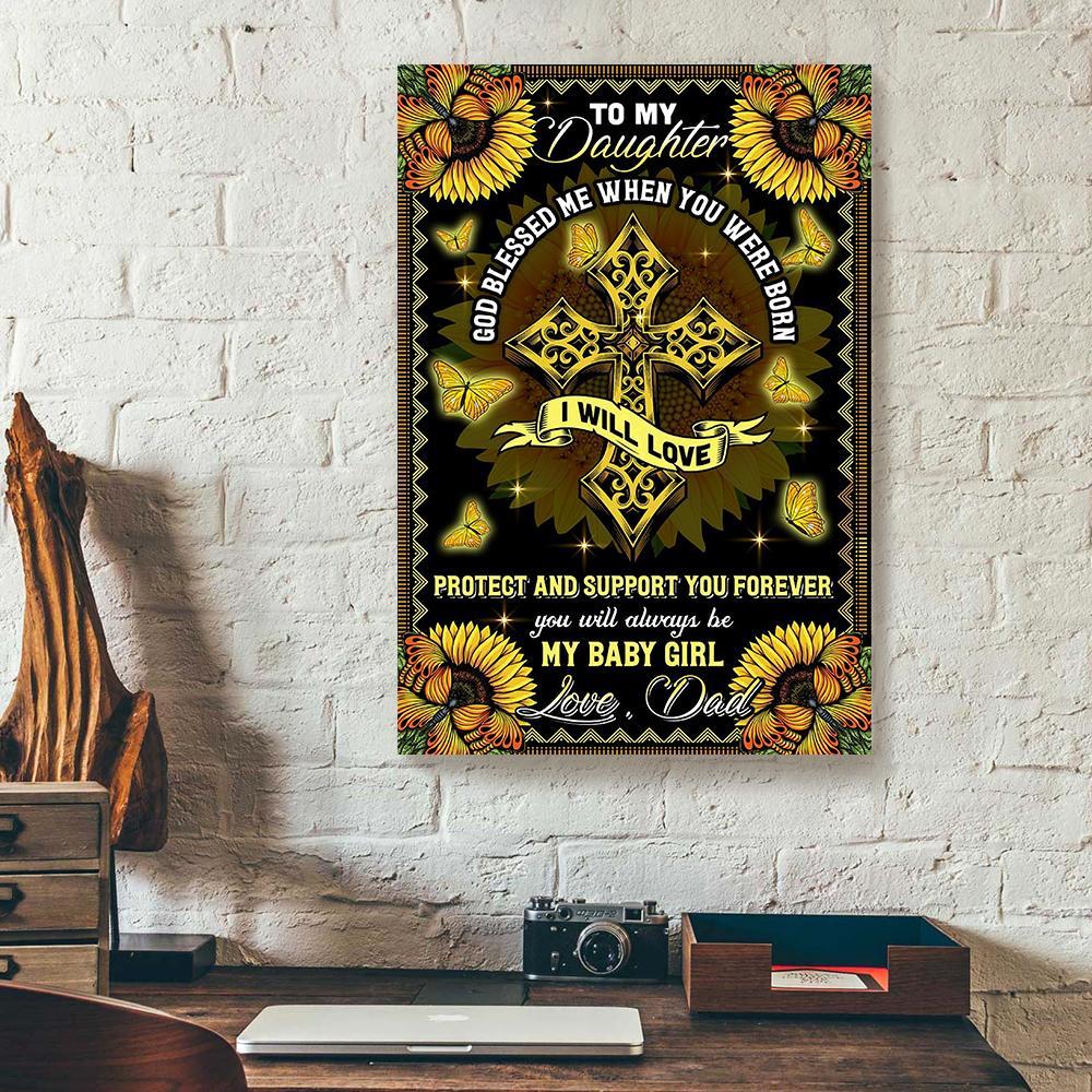 to my daughter dad butterfly canvas prints wall art decor 8274