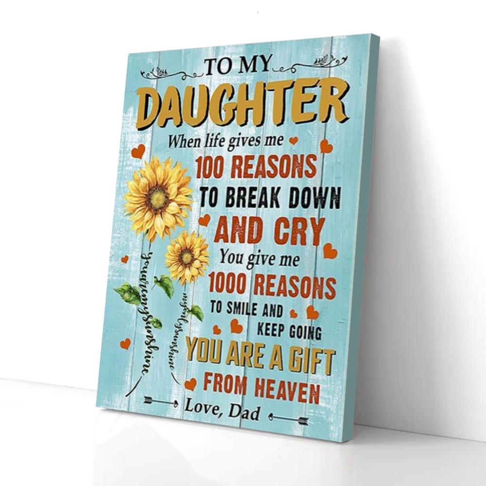 To My Daughter Dad Sunflower Canvas Prints - Wall Art Decor to my daughter dad sunflower canvas prints wall art decor 3256