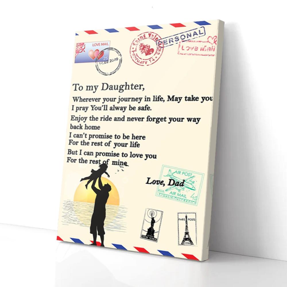 to my daughter i can promise to love you love dad canvas prints wall art decor 6620
