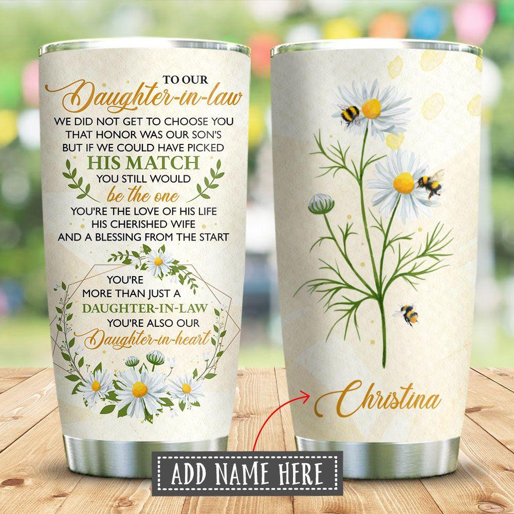 to my daughter in law daisy personalized stainless steel tumbler 5930