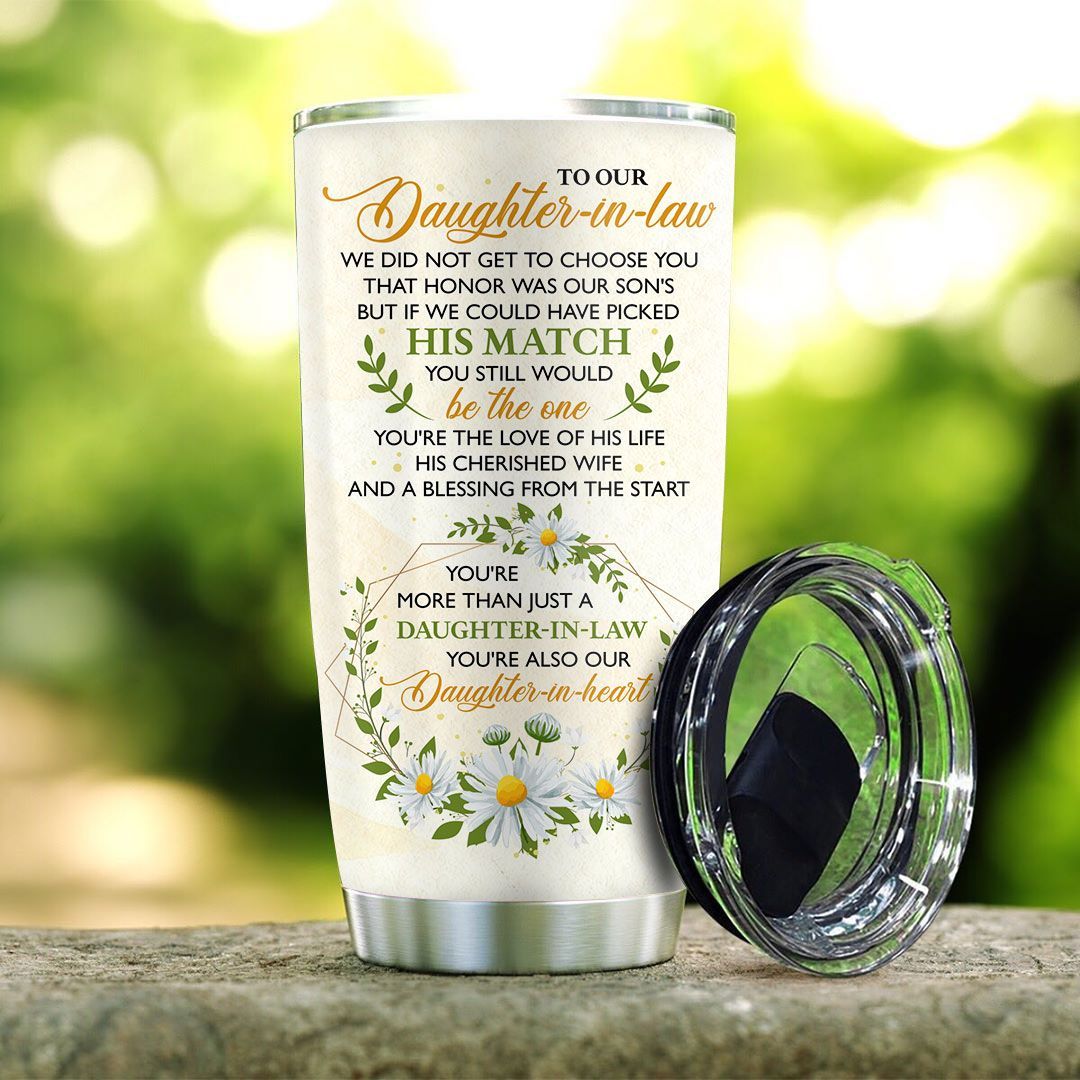 to my daughter in law daisy personalized stainless steel tumbler 8566