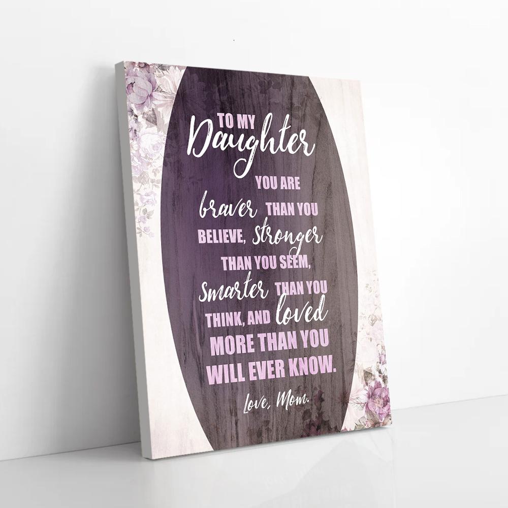 to my daughter love mom canvas prints wall art decor 3813