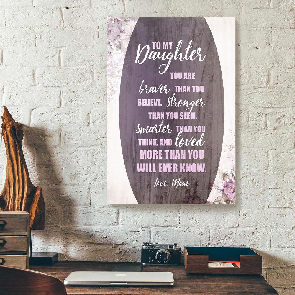 to my daughter love mom canvas prints wall art decor 3829
