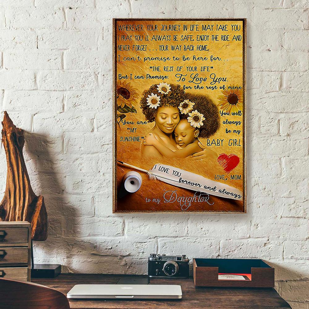 To My Daughter Mom Afro Black Girl Canvas Prints - Wall Art Decor to my daughter mom afro black girl canvas prints wall art decor 4000