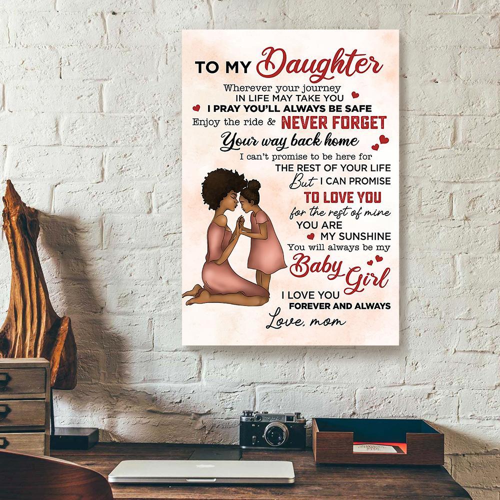 to my daughter mom black girl canvas prints wall art decor 4575