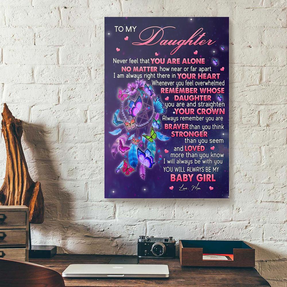 to my daughter mom butterfly canvas prints wall art decor 1098