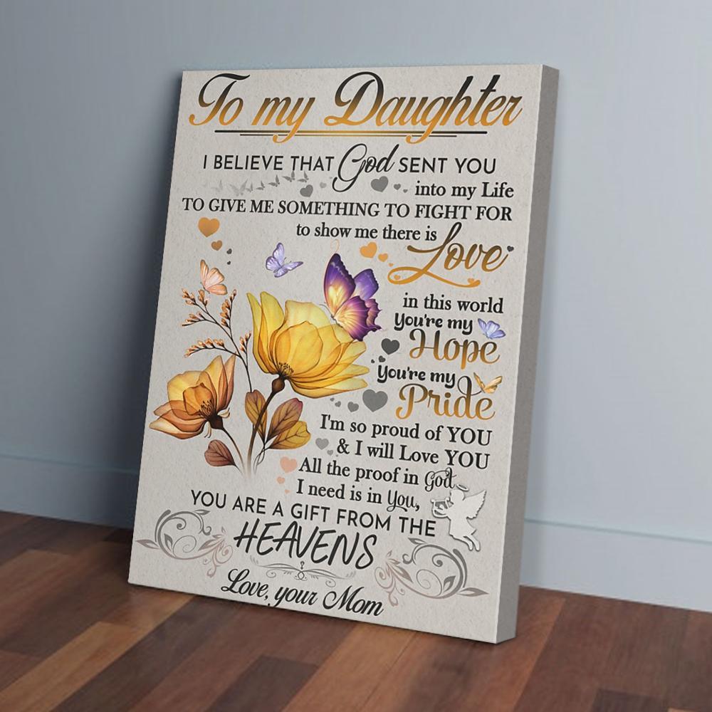 to my daughter mom butterfly canvas prints wall art decor 1281