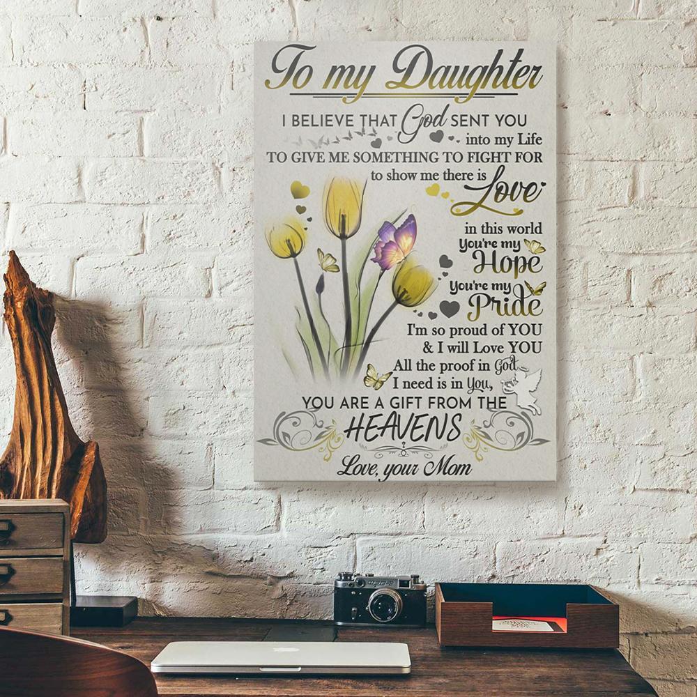 to my daughter mom butterfly canvas prints wall art decor 1782