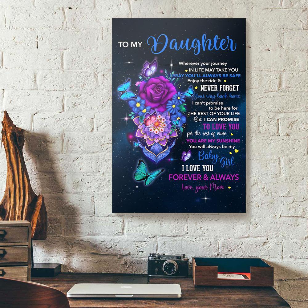 to my daughter mom butterfly canvas prints wall art decor 2033