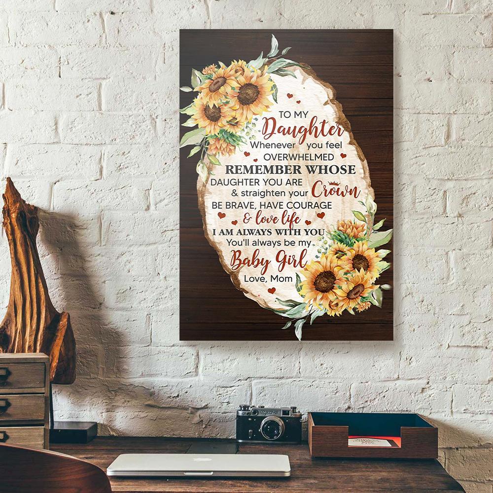 to my daughter sunflower mom canvas prints wall art decor 6621