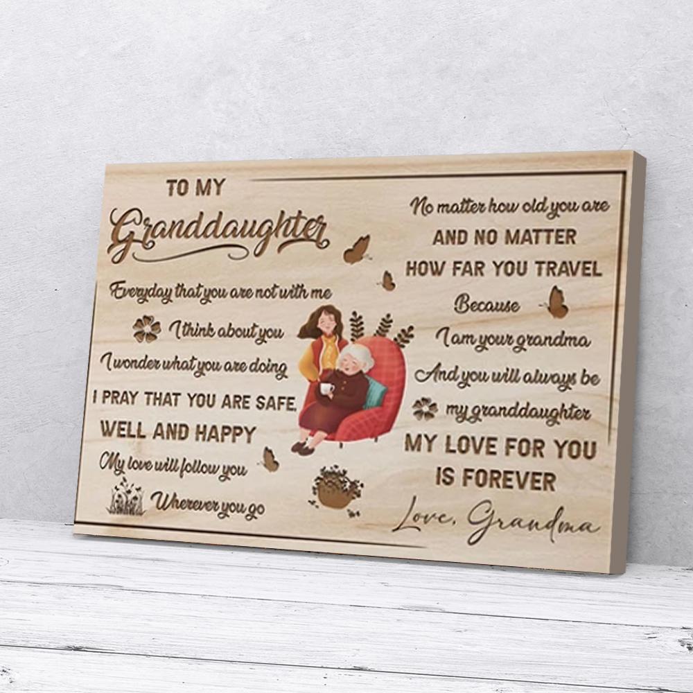 to my granddaughter grandma canvas prints wall art decor 6439