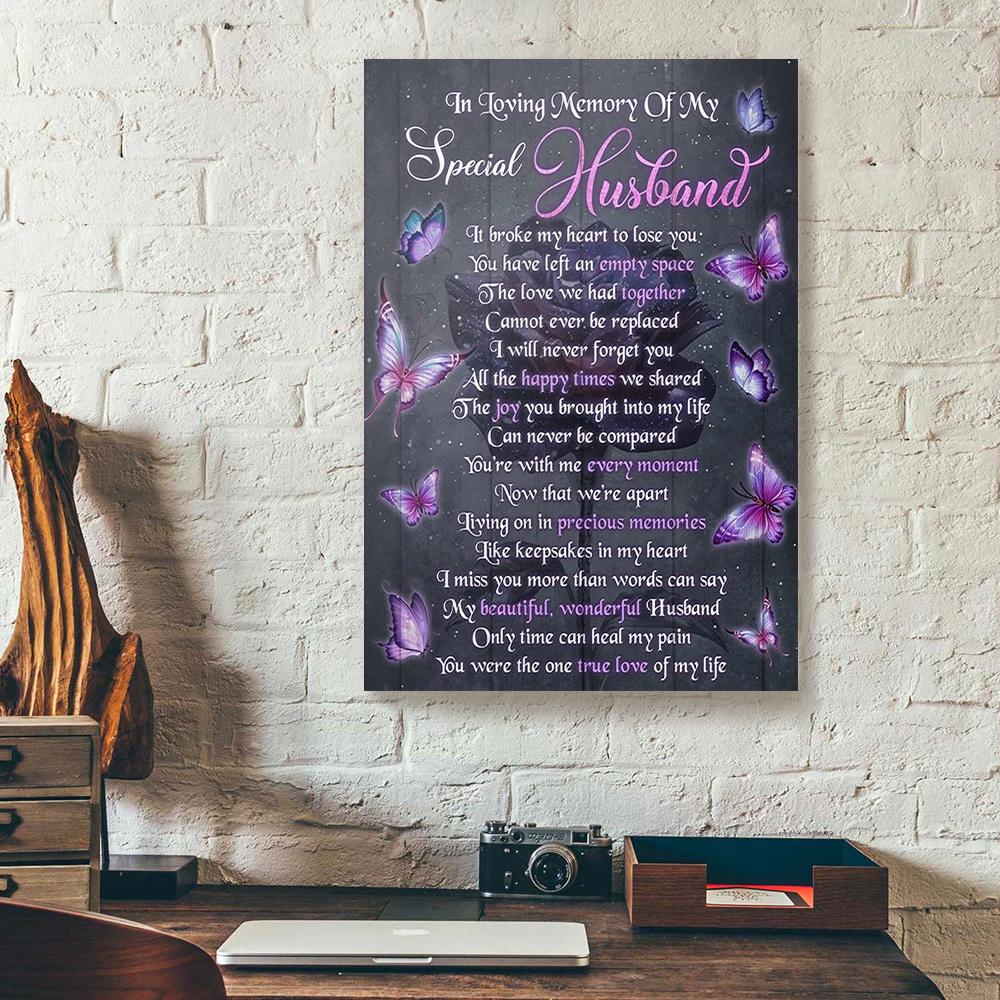 to my husband butterfly canvas prints wall art decor 3712