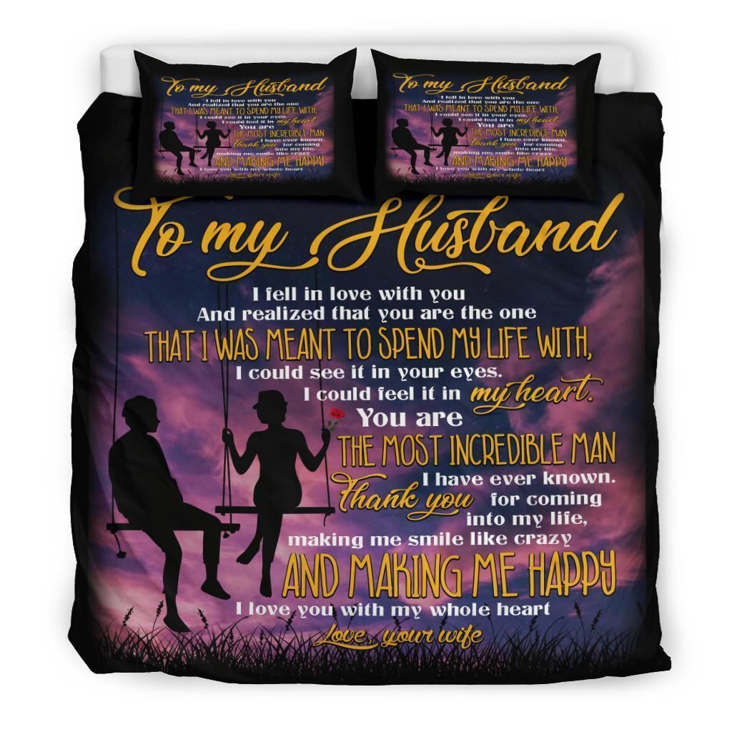 to my husband sky thanks for coming into my life bedding set bedroom decor 4326