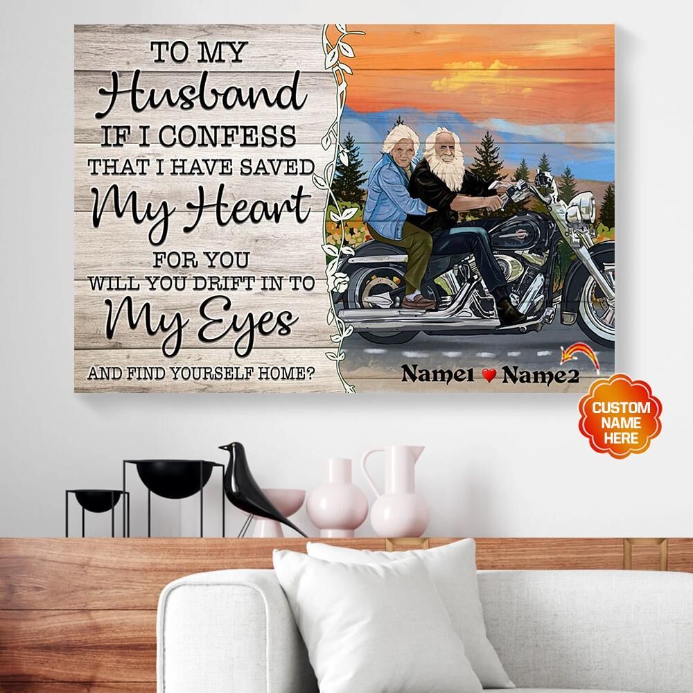 To My Husband Wife Biker Custom Canvas Prints - Wall Art Decor to my husband wife biker custom canvas prints wall art decor 2085