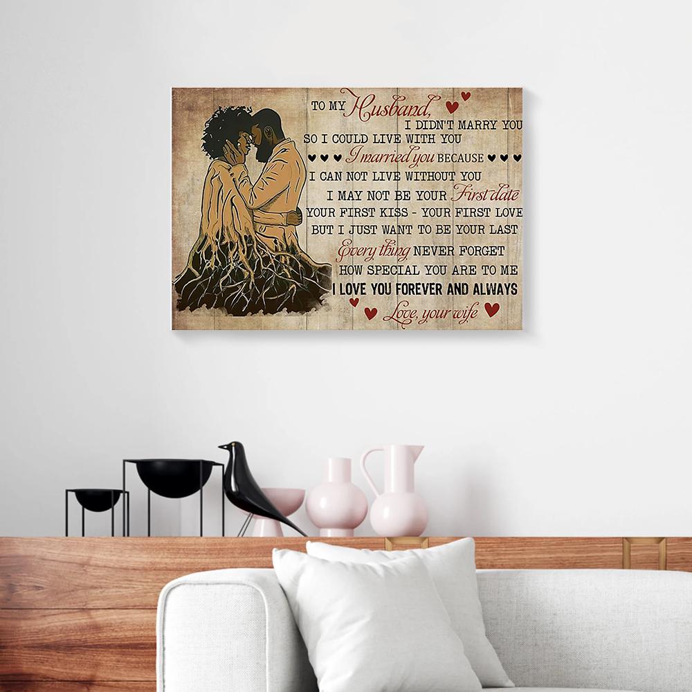 to my husband wife black love canvas prints wall art decor 2869