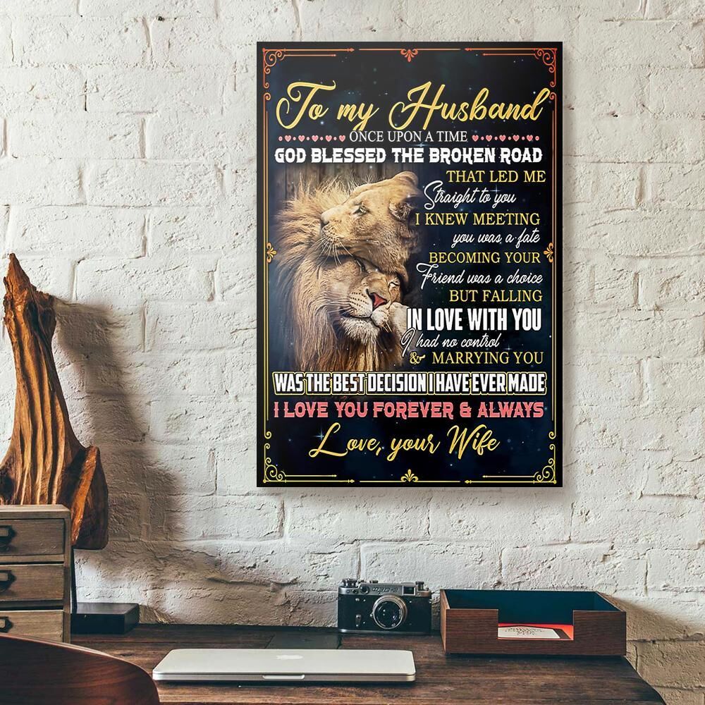 To My Husband Wife Lion Love Canvas Prints - Wall Art Decor to my husband wife lion love canvas prints wall art decor 3281