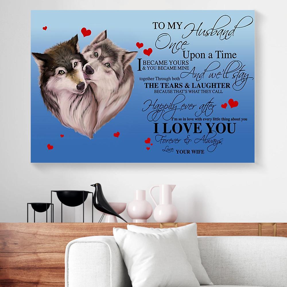To My Husband Wife Wolf Love Canvas Prints - Wall Art Decor to my husband wife wolf love canvas prints wall art decor 4586