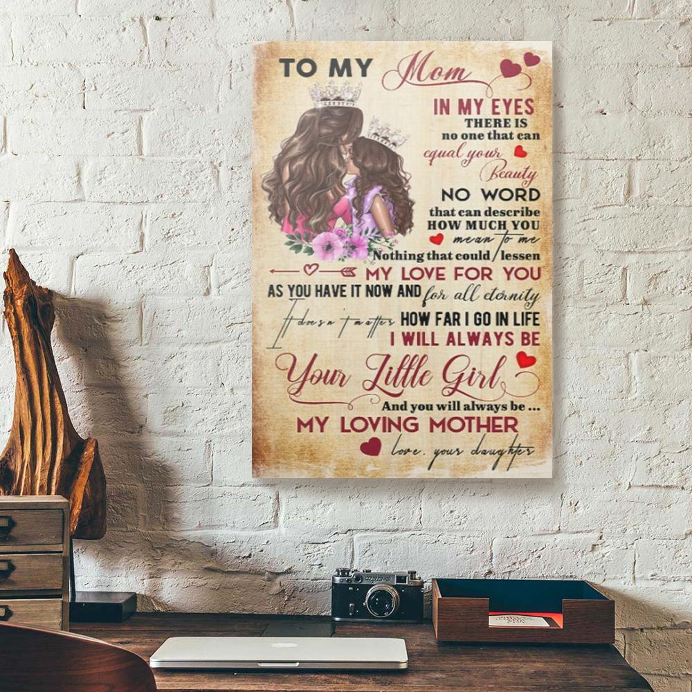 to my mom daughter black canvas prints wall art decor 5090
