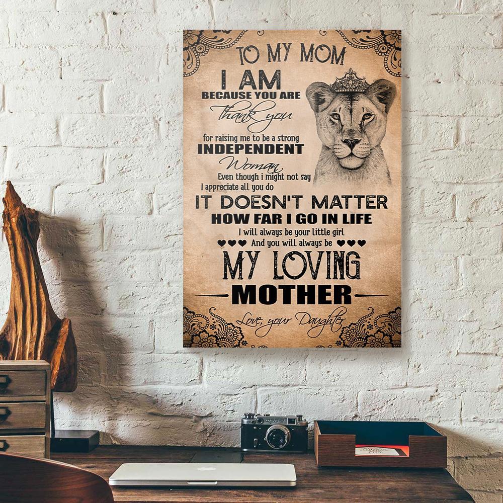 to my mom daughter lion canvas prints wall art decor 4859