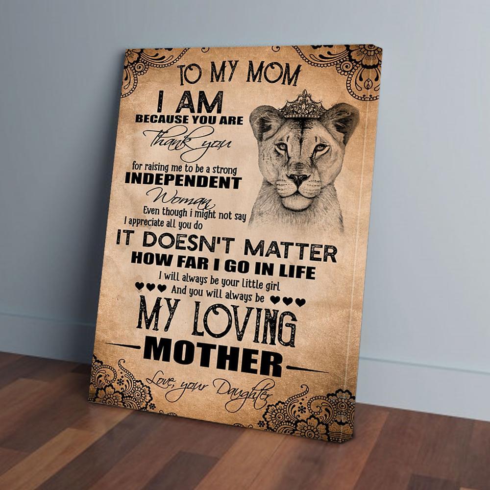 to my mom daughter lion canvas prints wall art decor 6816