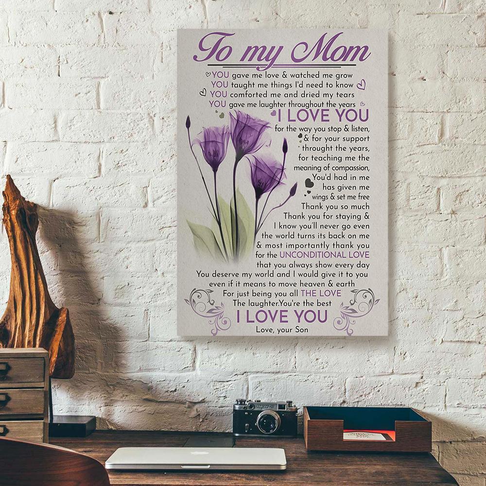 to my mom son canvas prints wall art decor 5776