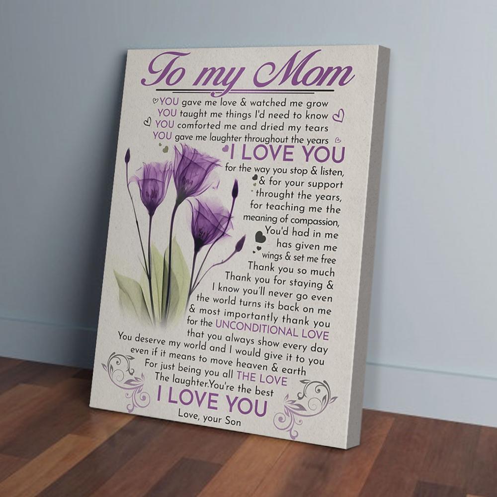 to my mom son canvas prints wall art decor 5933