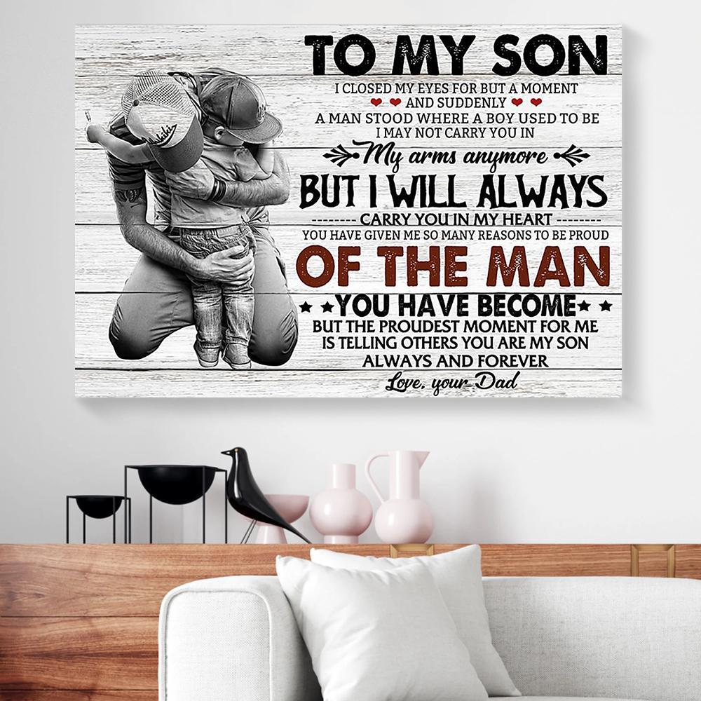 to my son closed my eyes for but a moment dad canvas prints wall art decor 8864