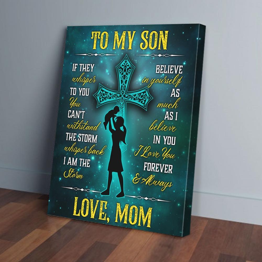 to my son cross mom canvas prints wall art decor 1718