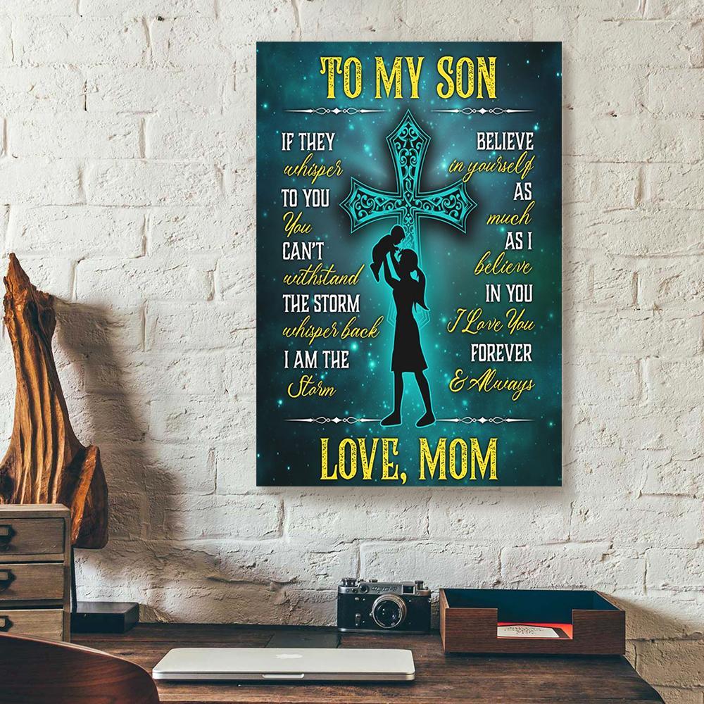 to my son cross mom canvas prints wall art decor 7233