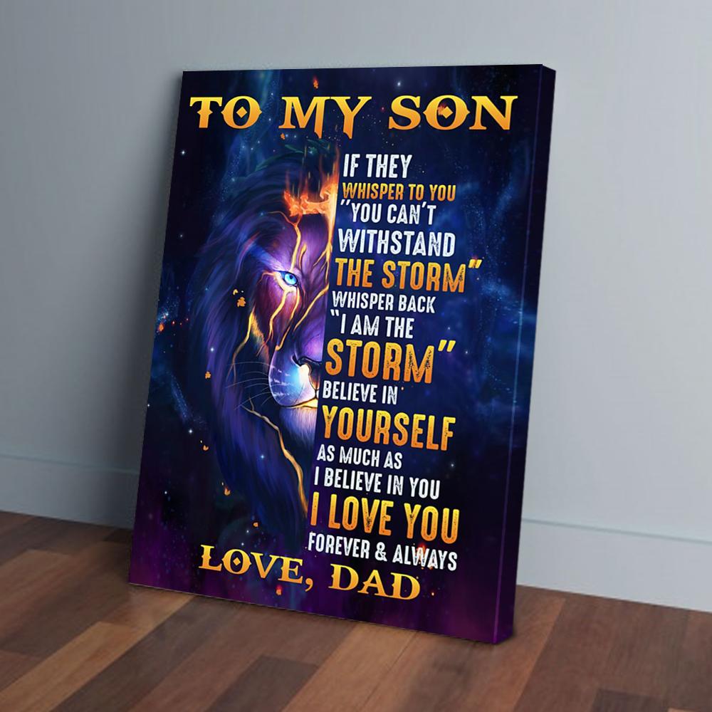 to my son dad lion canvas prints wall art decor 2433