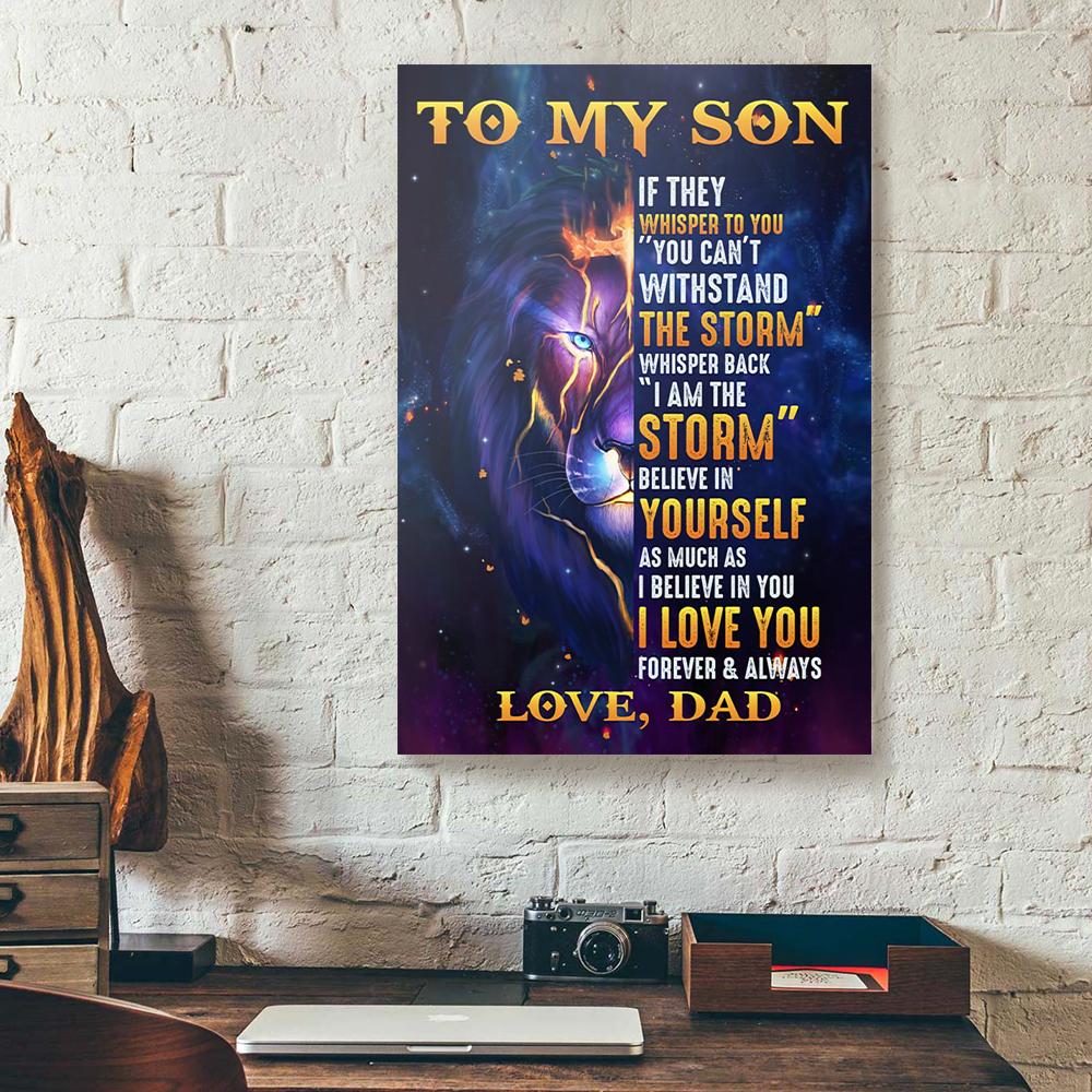 to my son dad lion canvas prints wall art decor 2522