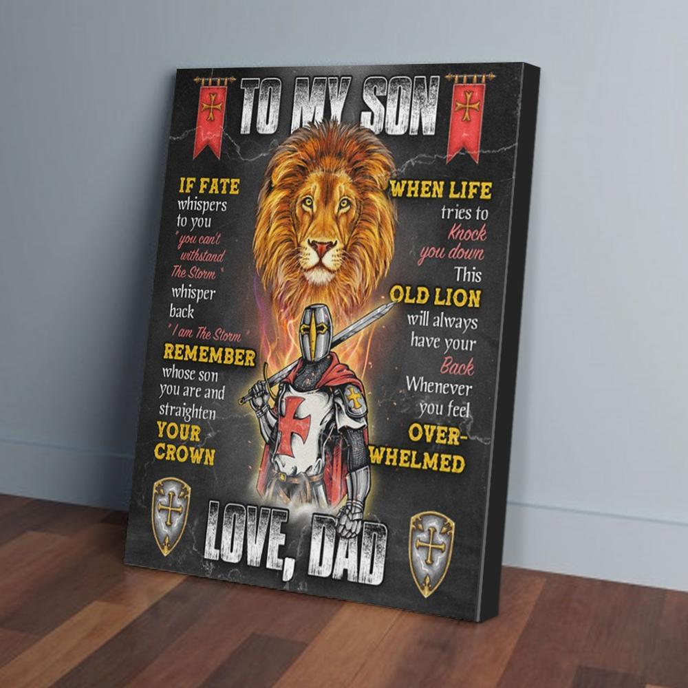 to my son dad lion canvas prints wall art decor 3982